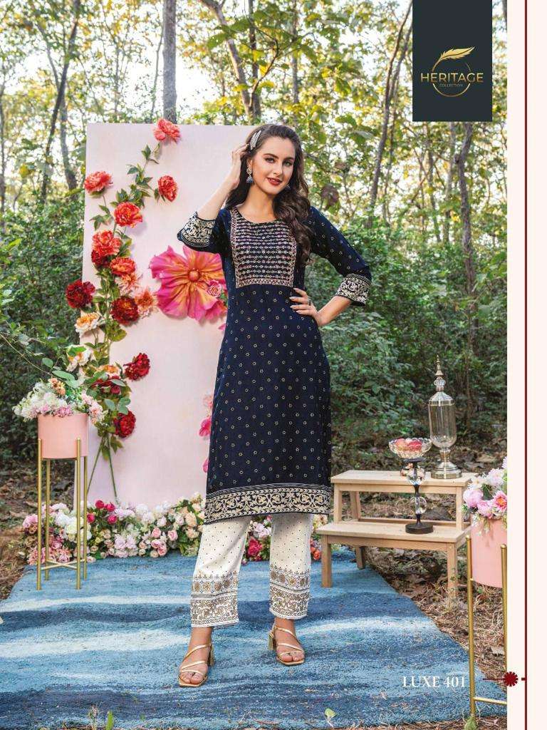 HERITAGE COLLECTION LUXE VOL 4 KURTI WITH PENT 401